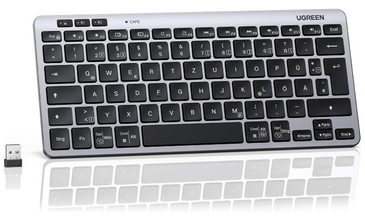 ⌨️ UGREEN Bluetooth Mini Tastatur (BT5.3+2.4G) für 16,97€ (statt 22€)