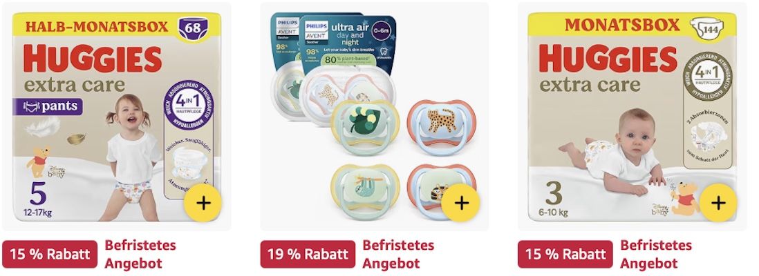 🍼👼🏻🤱🏼 Amazon: Megasale auf Babyausstattung z.B. Huggies Windeln (Gr.3) mit Disney-Design für 34€ (statt 44€) 🍼👼🏻🤱🏼 Amazon: Megasale auf Babyausstattung z.B. Huggies Windeln (Gr.3) mit Disney Design für 34€ (statt 44€)