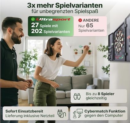 Ultrasport Elektrische Dartscheibe mit Türen für 93,49€ (statt 110€)