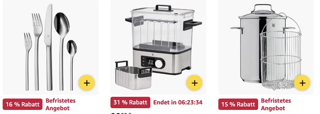 👨‍🍳 Amazon: WMF Mega Sale z.B. Lono Silk Espressomaschine für 199€ (statt 249€)