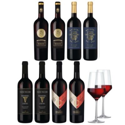 🧨 Primitivo-Paket mit 8x Primtivo 🍇 und 2 Zwiesel Gläsern 🍷 für 39,90€ (statt 102€)