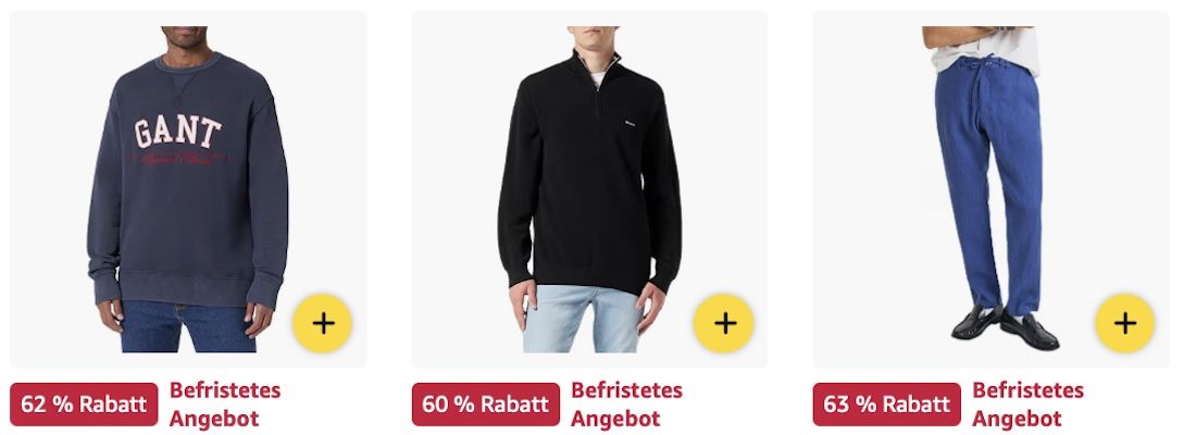 👔👖 Amazon: GANT Megasale   Pullover, Jacken, Hemden & mehr