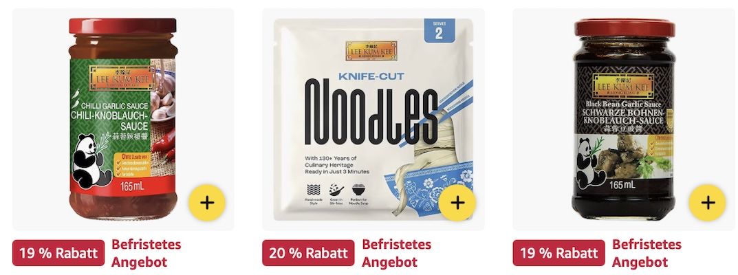 🐼🏯😋Amazon: Lee Kum Kee Sale – Teriyaki  & Sojasaucen, Nudeln… 1,15kg Teriyaki Sauce 9€ (statt 12€)