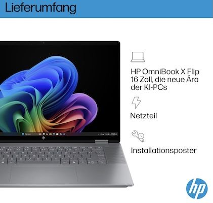 💻 HP OmniBook X Flip 2in1 Next Gen AI Laptop mit 16GB/1TB für 1.149€ (statt 1.399€) 👉🏻 100€ Cashback