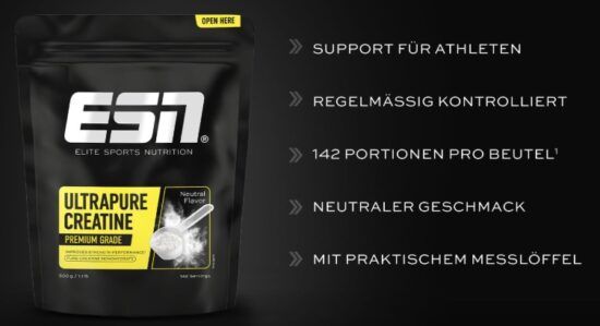 🏋️‍♂️ ESN Ultrapure Creatine Monohydrate 500g für 20,91€ (statt 30€)