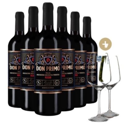 🍇 6x Don Primo Rosso Puglia Sangiovese 2024🍷 2 Zwiesel Gläser für 29,99€ (statt 73€)