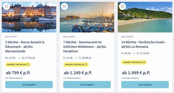 🚢 TUI Cruises Mein Schiff Wochenendangebote 🏝️ z.B. Traumreise Norwegen