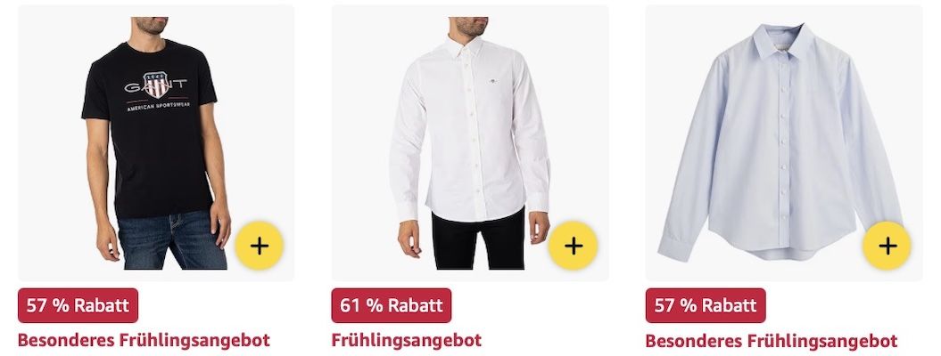 👔👖 Amazon: GANT Frühlings Sale mit Jeans, Hemden & mehr z.B. Archive Shield T Shirt ab 19€ (statt 30€)