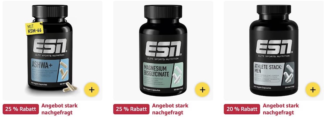 🏋️💪🏻 Amazon: ESN Sale   Protein Pulver, Omega 3 Kapseln etc. z.B. 120 Zinkkapseln ab 7€ (statt 14€)