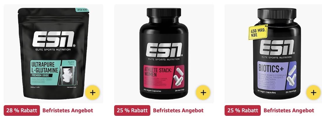 🏋️💪🏻 Amazon: ESN Sale   Protein Pulver, Omega 3 Kapseln etc. z.B. 120 Zinkkapseln ab 7€ (statt 14€)