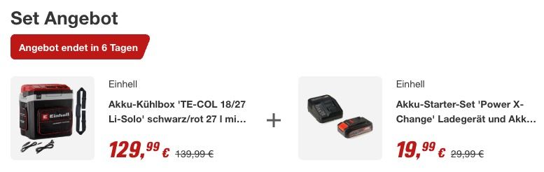 🔛🔝 Einhell TE-COL 18/27 Li-Solo Akku-Kühlbox 27L inkl. Akku & Ladegerät für 149,98€ (statt 169€) 🔛🔝 Einhell TE COL 18/27 Li Solo Akku Kühlbox 27L inkl. Akku & Ladegerät für 149,98€ (statt 169€)