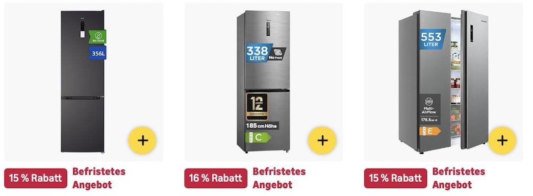 🥶 Amazon: Kühl  & Gefrierschränke Sale z.B. Comfee Side by Side mit 553L für 500€ (statt 590€)