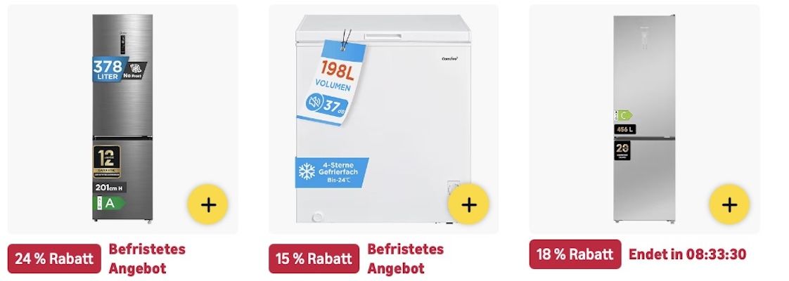 🥶 Amazon: Kühl  & Gefrierschränke Sale z.B. Comfee Side by Side mit 553L für 500€ (statt 590€)