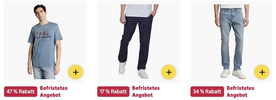 🔝👖🧦 Amazon: Tom Tailor Mega Sale – Jeans, T-Shirts, Socken & mehr 🔝👖🧦 Amazon: Tom Tailor Mega Sale – Jeans, T Shirts, Socken & mehr