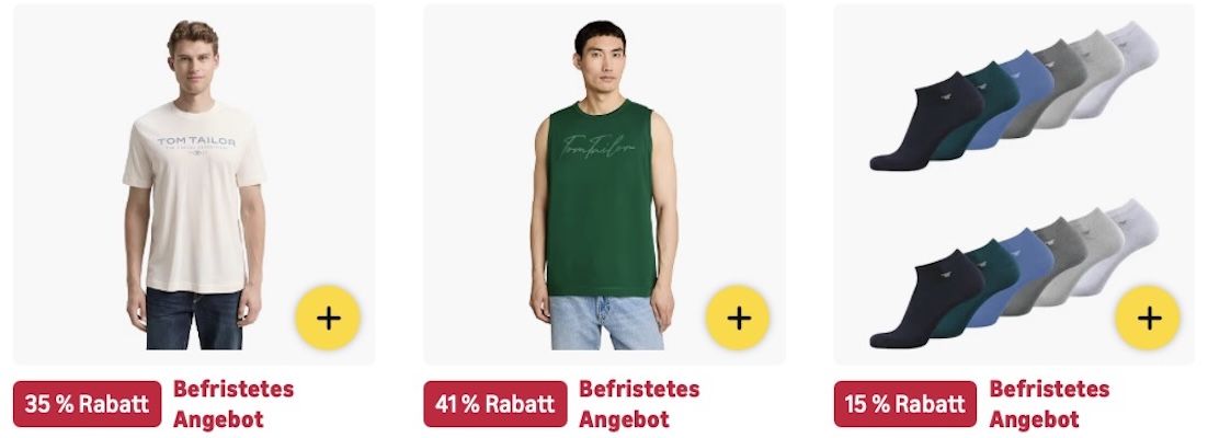 🔝👖🧦 Amazon: Tom Tailor Mega Sale – Jeans, T-Shirts, Socken & mehr 🔝👖🧦 Amazon: Tom Tailor Mega Sale – Jeans, T Shirts, Socken & mehr