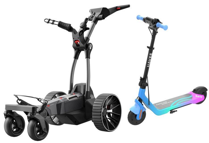 🏌️ NAVEE Birdie 3X elektr. Trolley mit KI Steuerung für 1.471,55€ (statt 1.648€) +  K100 Max Scooter