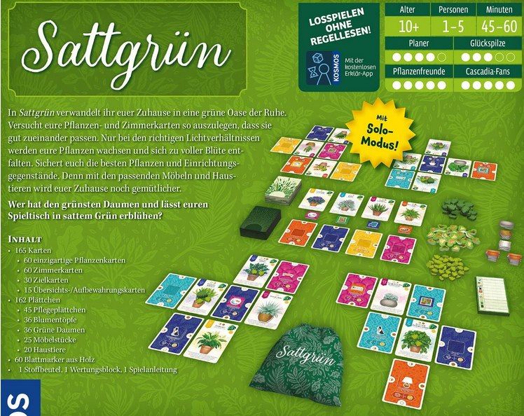 🪴 KOSMOS 683245 Sattgrün Familienspiel ab 10 Jahren für 11,67€ (statt 21€) 🪴 KOSMOS 683245 Sattgrün Familienspiel ab 10 Jahren für 11,67€ (statt 21€)
