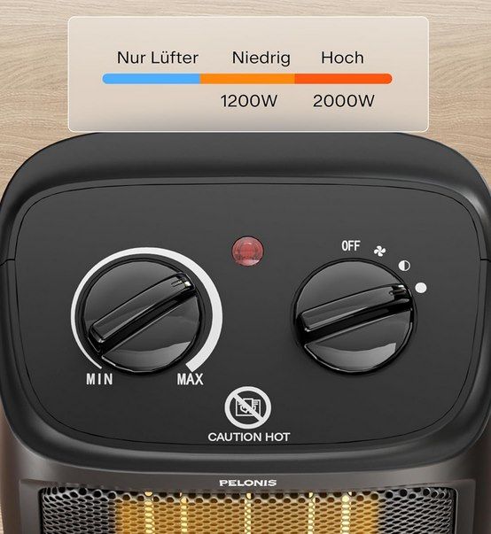 ♨️ PELONIS Mini Elektrischer Heizlüfter 2000W mit 2 Stufen für 18,97€ (statt 25€)