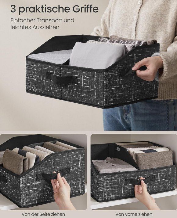 🧦📚 6x SONGMICS Aufbewahrungsbox aus Stoff mit Griff für 16,14€ (statt 24€)