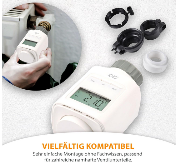 🔥🔥 5x IOIO HT 2000 elektronischer Heizkörperthermostat für 49,99€ (statt 90€)