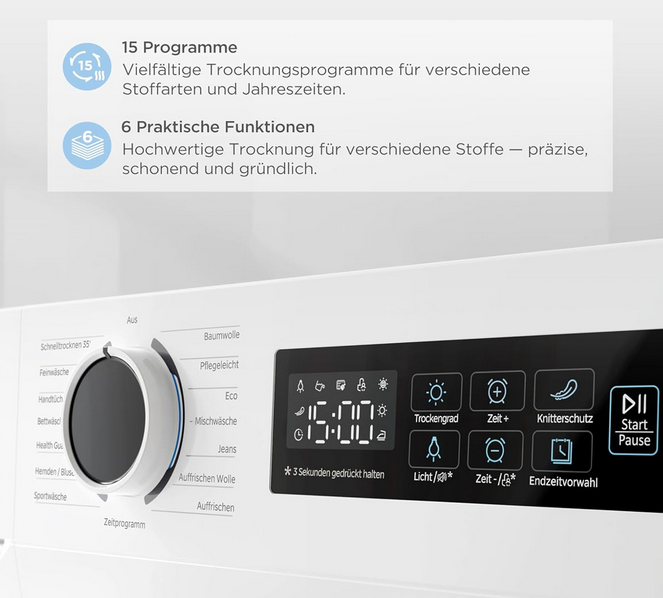 Midea MD11EH80BD Wärmepumpentrockner 8 kg für 382,49€ (statt 449€)