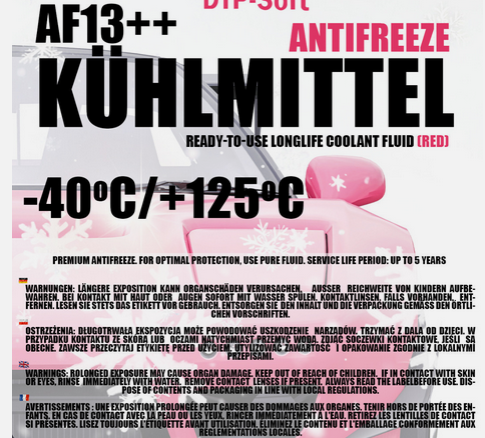DTPsoft 20L Kühlerfrostschutz Rot AF12+ G12+bis  40°C für 31,99€ (statt 36€)