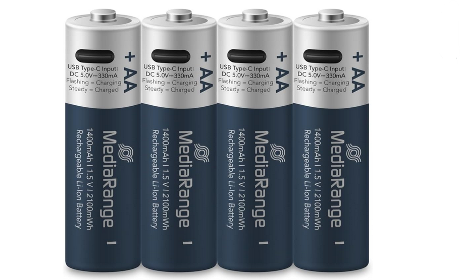 🔋🔋 Mediarange 4er Pack AA Akku 1.5V (Mignon) mit USB-C für 8,90€ (statt 12€) 🔋🔋 Mediarange 4er Pack AA Akku 1.5V (Mignon) mit USB C für 8,90€ (statt 12€)