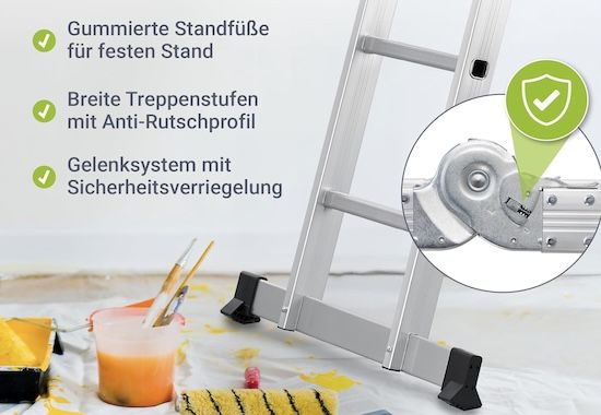 🪜 Juskys Multifunktionsleiter 3,6m (klappbar) für 84,99€ (statt 100€)