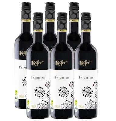 🍷 6 Flaschen Feinkost Käfer Primitivo, trocken ab 18,83€ (statt 27€)   Prime