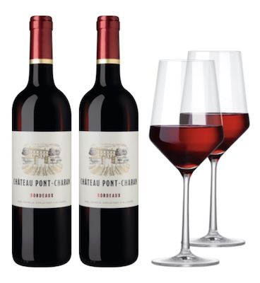 🍷 8 Flaschen prämierte Bordeaux-Rotweine inkl. 2 Gläser für 42,90€ – nur 3,36€/Wein