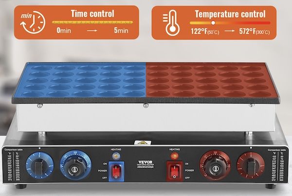 🥞 VEVOR Mini Pfannkuchenmaker mit 2 Zonen für 99,99€ (statt 129€)