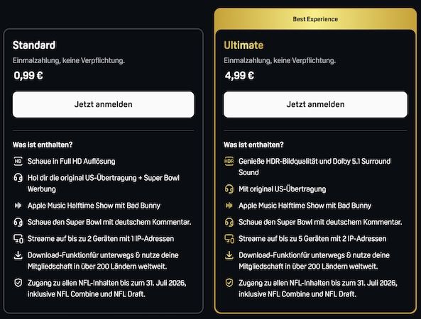🏈🏆 DAZN Super Bowl LX Ultimate in HDR einmalig 4,99€   mit US Kommentator uvm!