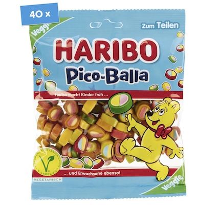 🤔 40x Haribo Pico Balla (veggie), 160g für 31,60€ (statt 48€) – 0,79€/Tüte