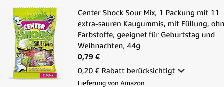 😍 Center Shock Sour Mix mit je 11 Kaugummis ab 0,79€ (statt 1,10€)