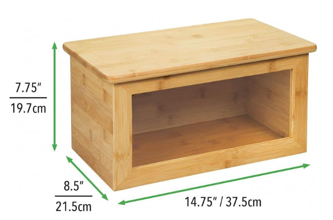 mDesign Holz Brotkasten mit Schneidebrett Sichtfenster für 19,99€ (statt 36€)