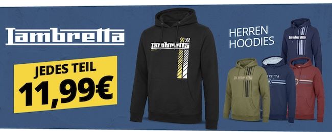 🧥 Lambretta Fixpreis Sale für 11,99€ zzgl. VSK   Hoodie, Sweatjacke, Jogginghose