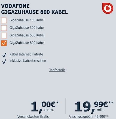 📶 Vodafone GigaZuhause Kabel Tarife inkl. 200€ Cashback + Fritzbox 6690 Cable