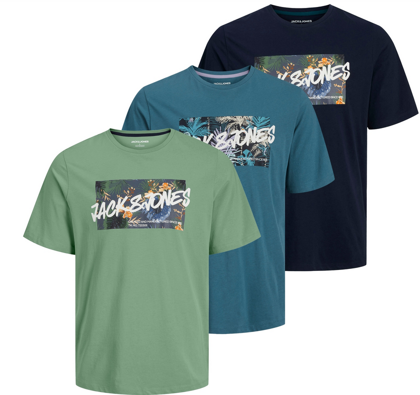 👕 3x Jack & Jones HAWAII Shape Herren T Shirts für 29,99€ (statt 44€)
