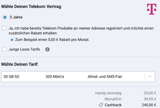 🍏 Apple iPhone 16 für 29€ + Telekom Allnet 30GB für 39,95€ mtl. + 240€ Bonus