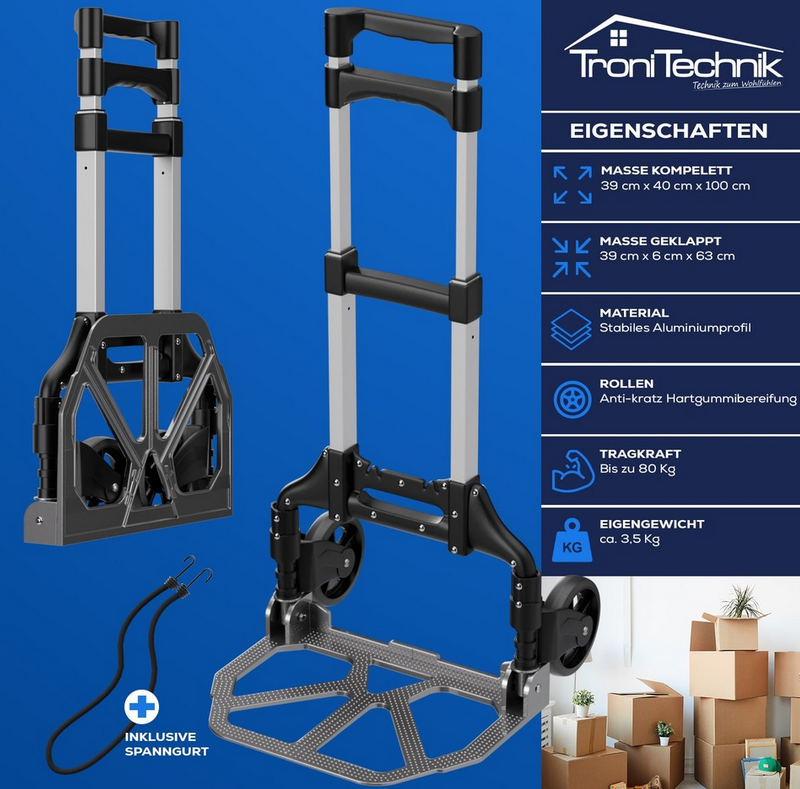 🛒 Tronitechnik TT-SK 03 klappbare Alu Sackkarre max. 80kg für 19,99€ (statt 30€) 🛒 Tronitechnik TT SK 03 klappbare Alu Sackkarre max. 80kg für 19,99€ (statt 30€)