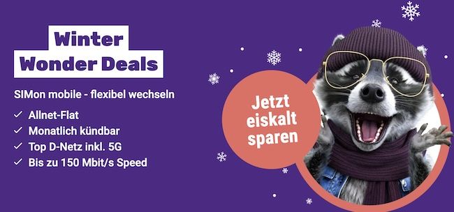 🔥 SIMon mobile: Vodafone Allnet-Flat inkl. 70GB 5G für 9,99€ mtl. - monatlich kündbar 🔥 SIMon mobile: Vodafone Allnet Flat inkl. 70GB 5G für 9,99€ mtl. monatlich kündbar