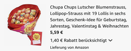 🍭 Chupa Chups Blumenstrauss mit 19 Lollis & 6 Sorten ab 5,59€ (statt 10€) 🍭 Chupa Chups Blumenstrauss mit 19 Lollis & 6 Sorten ab 5,59€ (statt 10€)