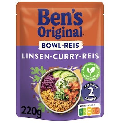 🍛 6x Bens Original Express Bowl-Reis Linsen Curry ab 8,26€ (statt 14€) – nur 1,36€/Packung