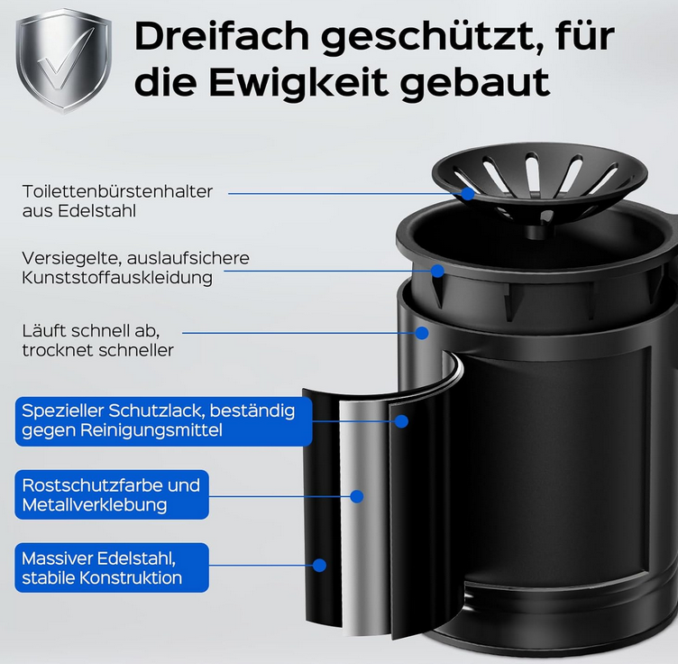 Hamitor schwarze Edelstahl Silikon Klobürste mit Wandhalterung für 9,99€ (statt 17€) Hamitor schwarze Edelstahl Silikon Klobürste mit Wandhalterung für 9,99€ (statt 17€)