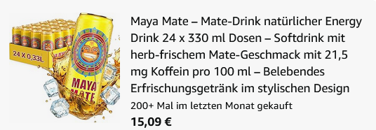 🥤24er Pack Maya Mate Dosen ab 15,09€ (statt 21€) 🥤24er Pack Maya Mate Dosen ab 15,09€ (statt 21€)