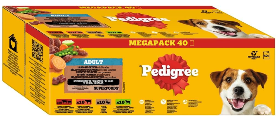 🐕 40x Pedigree Dogcare Hundefutter Portionsbeutel je 100g verschiedene Sorten 4kg! ab 8,39€ (statt 15€)