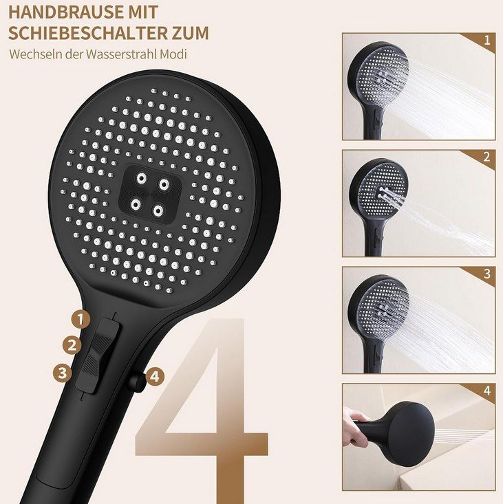 🚿 Homelody Duschsystem mit 40℃ Thermostat & 4 Wasserstrahl Funktion für 101,99€ (statt 123€)