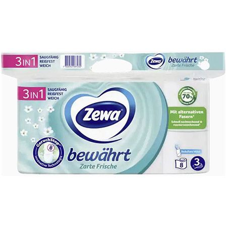 🧻 32 Rollen Zewa Bewährt Zarte Frische Toilettenpapier, 3-lagig ab 8,96€ (statt 16€)