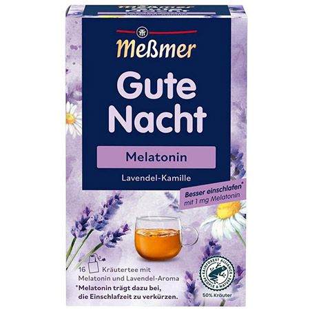 🍵 4 x 16er Pack Meßmer Gute Nacht Melatonin Kräutertee ab 7,16€ (statt 11€)