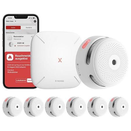 🚒 6er Pack X-Sense Rauchmelder + SBS50 Basis für 89,99€ (statt 115€)